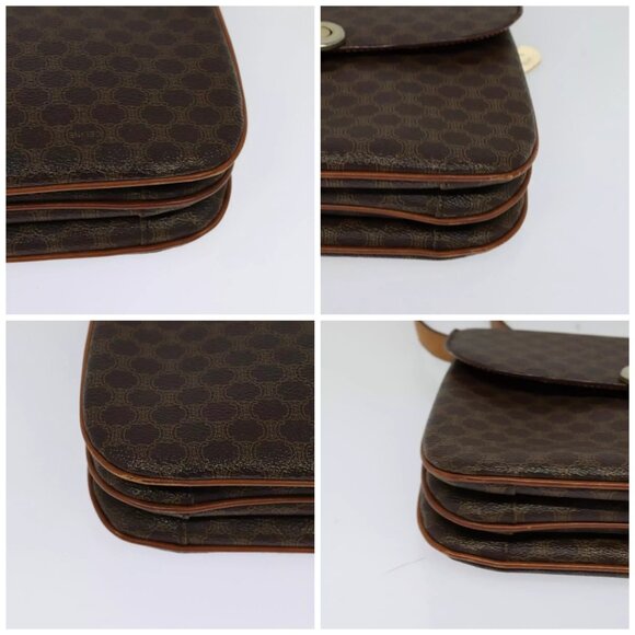 CELINE Macadam Canvas Shoulder Bag PVC Leather Brown Auth ki5395 - Picture 15 of 16